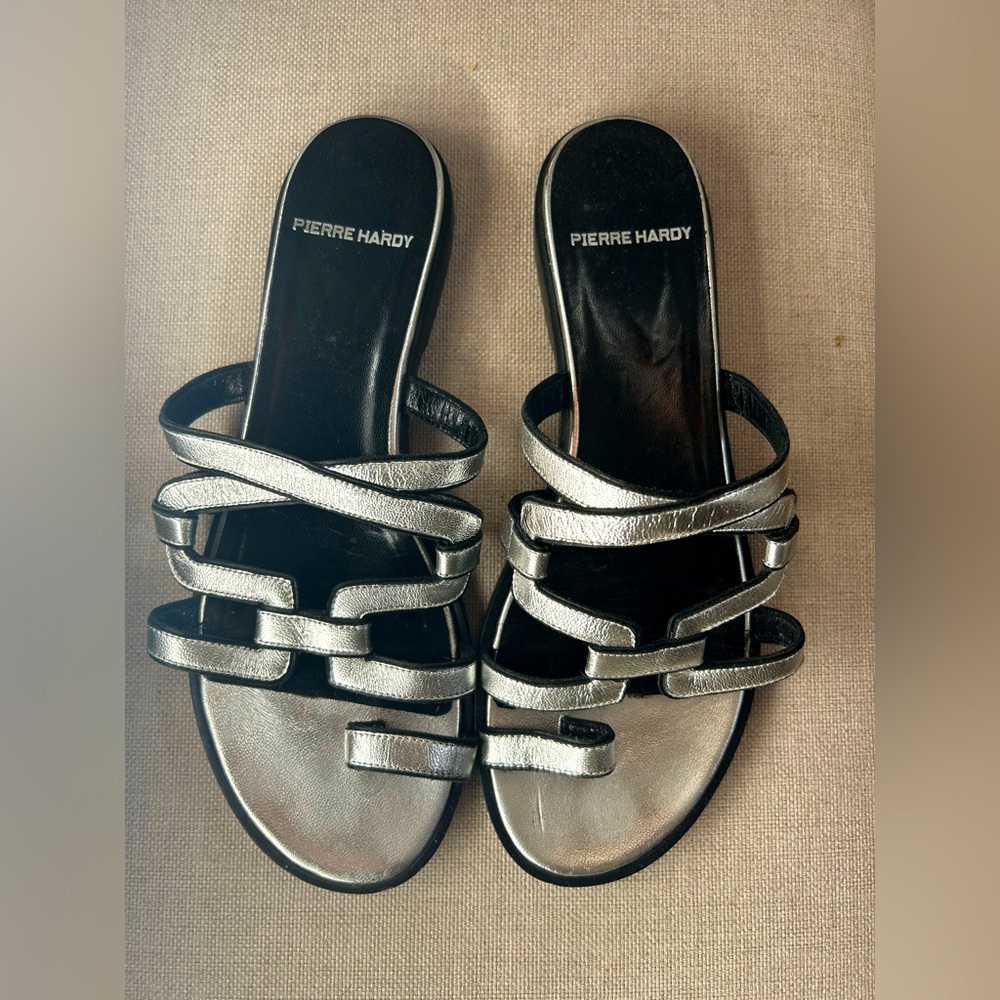 Pierre Hardy silver strappy sandals